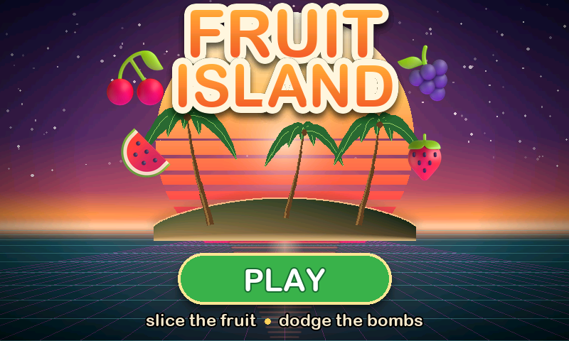 The FRUIT ISLAND game menu